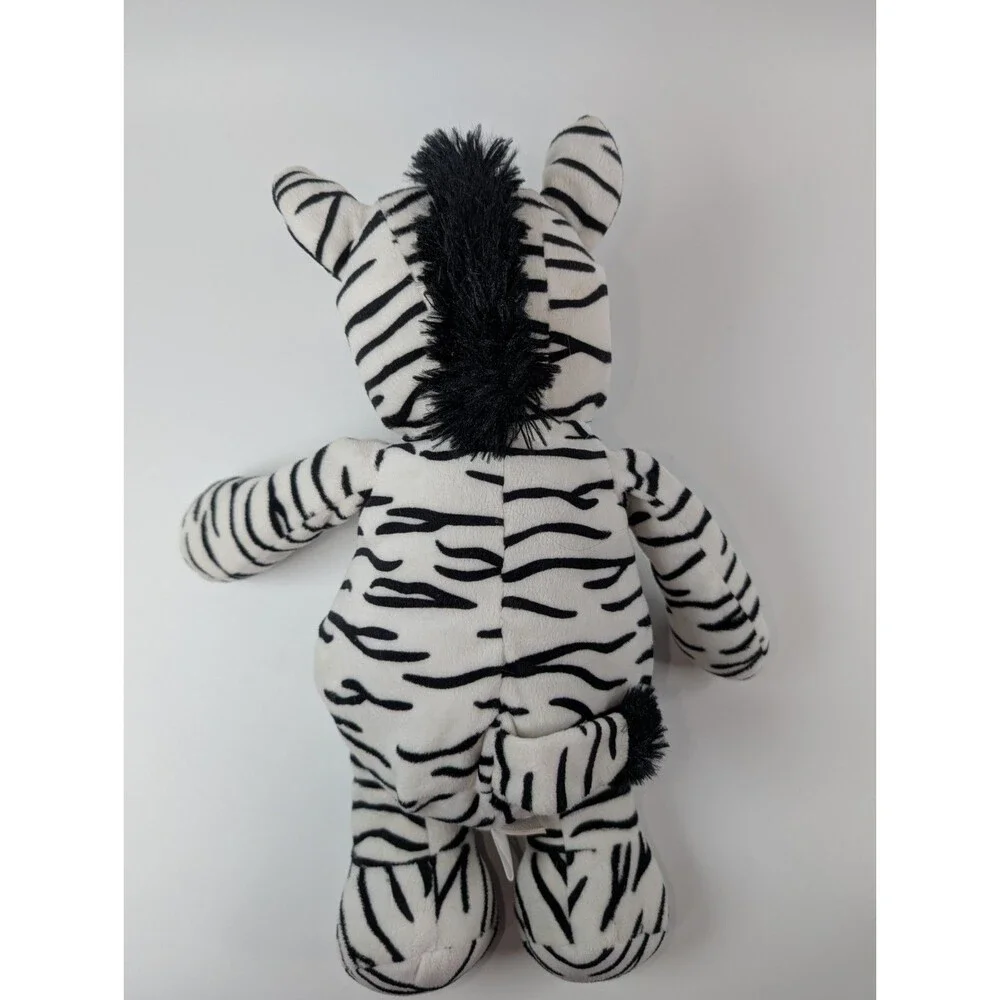 Manhattan Toy Zoe Zebra Plush Black White Stuffed Animal Sitting 15